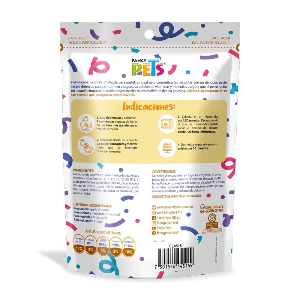 FL4516 100g 1 Pieza De Mezcla Para Pastel Sabor Vainilla Para Perro