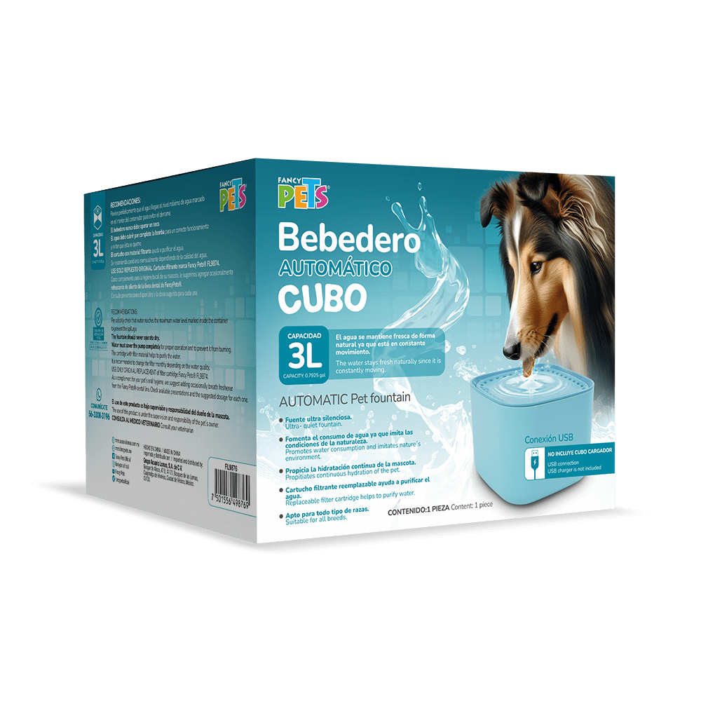 FL9876 1 Pieza De Fuente De Agua Azul Capacidad 3 Lts Para Mascotas