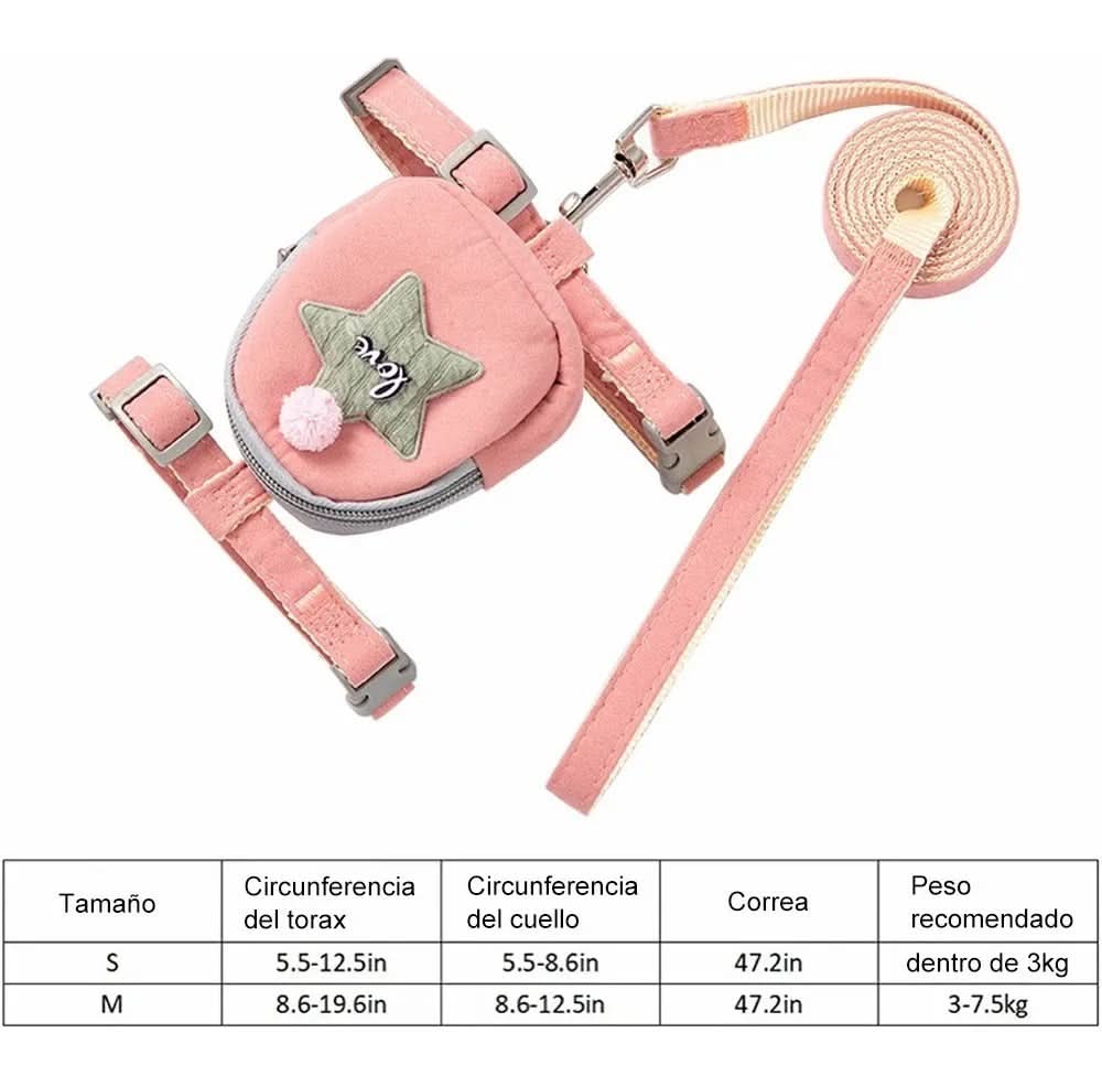 CT2870 1 1 Pieza Correa Y 1 Pieza De Pechera Para Gatos Con Diseño De Mochila