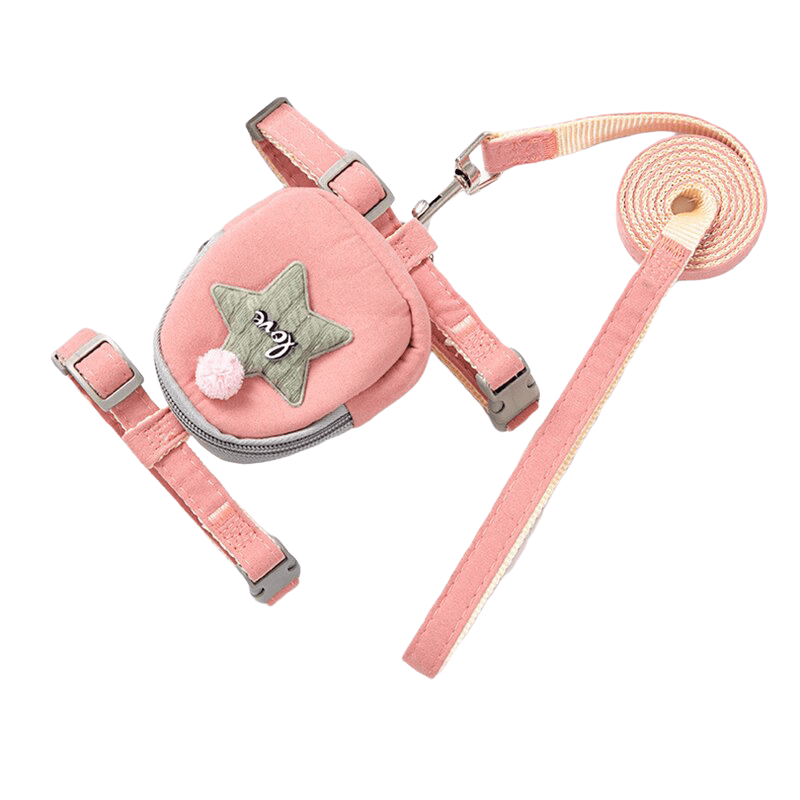CT2870 1 1 Pieza Correa Y 1 Pieza De Pechera Para Gatos Con Diseño De Mochila